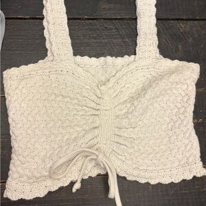 Hollister White Knit Tank Top